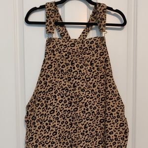 Cheetah Print Overall Mini Dress